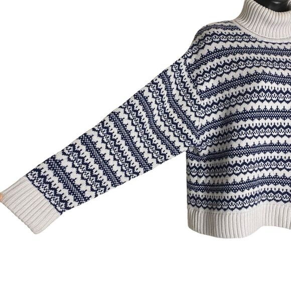 Jumper 1234 Sweater Womens M 2 Turtleneck Fair Isle Cashmere Wool Oversized Boxy - Picture 7 of 13